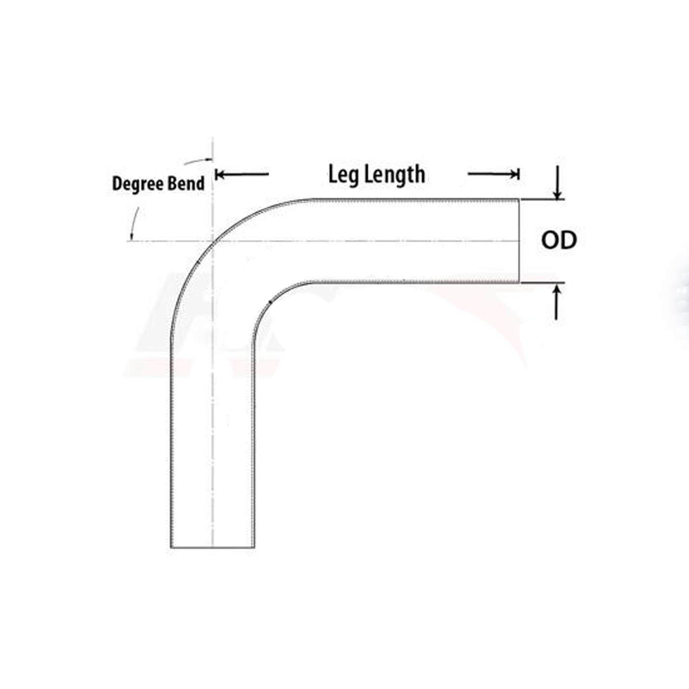 AC PERFORMANCE ID 5/16'' (8mm) 90 Degree Elbow Coupler Universal Automotive Pure Silicone Hose Intercooler/Intake Piping, Leg Le