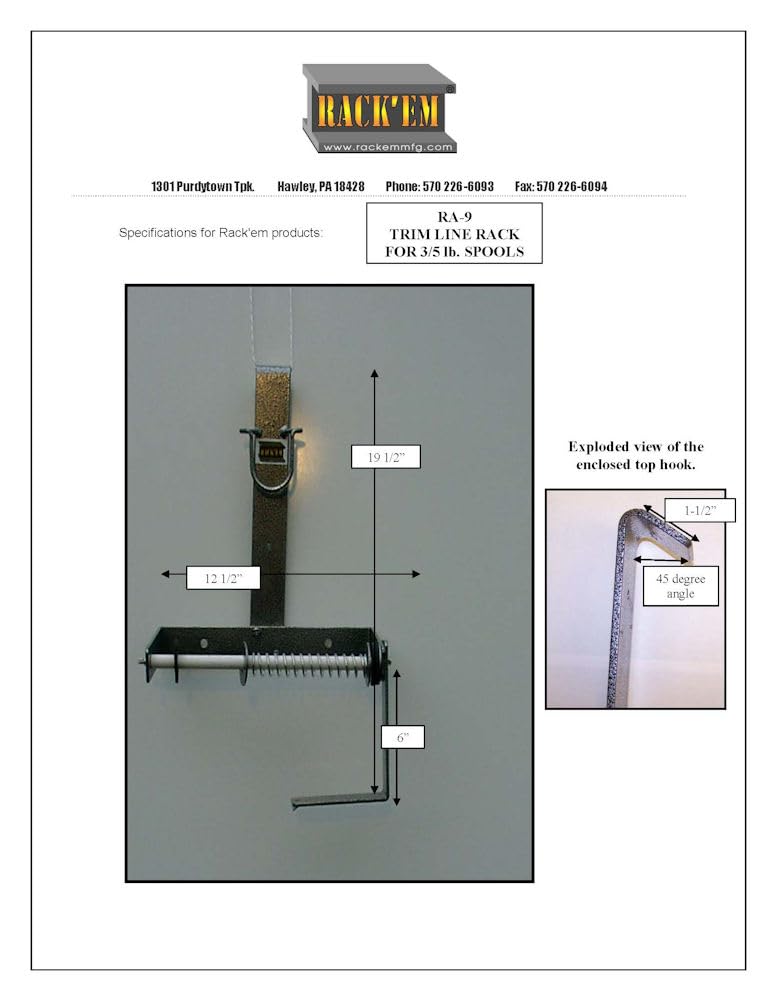 Rack'Em Mfg Trim Line Rack 3/5 Lb.Spl
