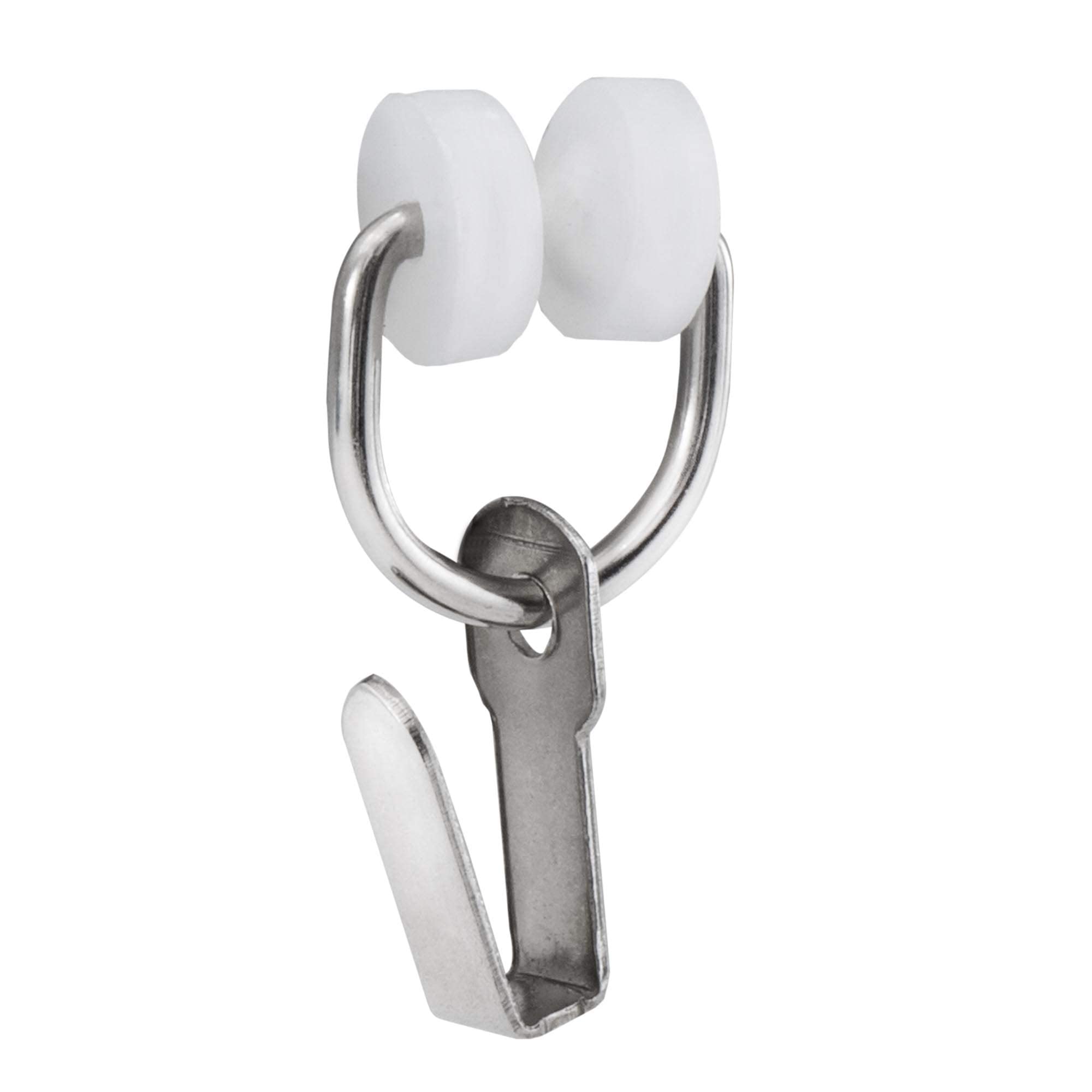 RecPro RV Curtain Carrier Hooks – Nylon Wheels with Metal Ring for I-Beam Track, Smooth Gliding, 14 or 20 Pack, Easy Install, Silver/Black