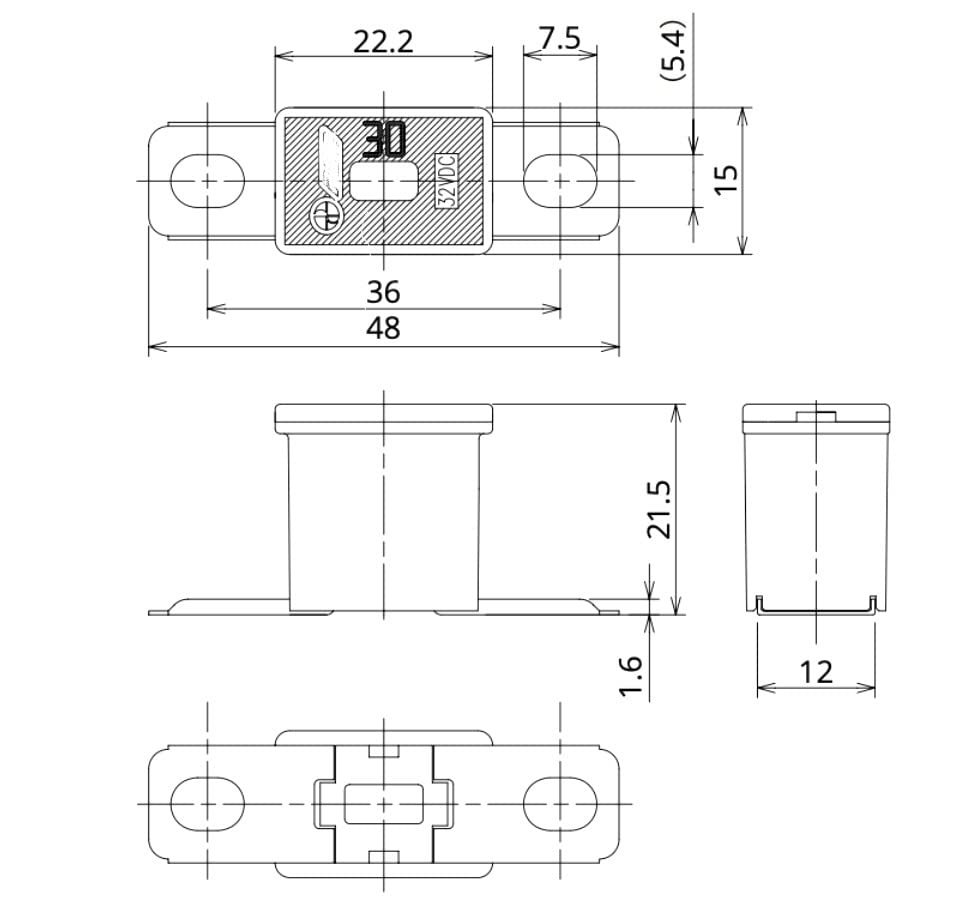 EDS New 927-0100 Blue 100 AMP Fuse Multi Purpose PAL Series 1 32V 13/16 Bent - Replacement for 82211FC100 38218-SM4-003 FLD-100
