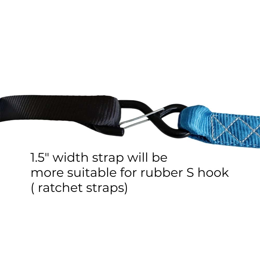 Yuoneiy Soft Loop Tie Down Straps (4Pk) Black Breaking Strength 10,000 Lbs Heavy Duty 1.5 Inch X 18 Inch Motorcycle Soft Tie Dow