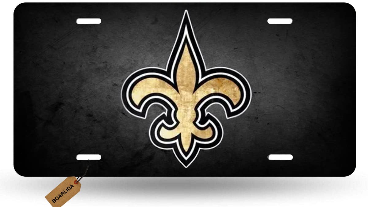 Boarlida American Football Saints License Plate Decorative Aluminum Car License Plate Covers For Women Girls Men Boys 12 X 6 Inc