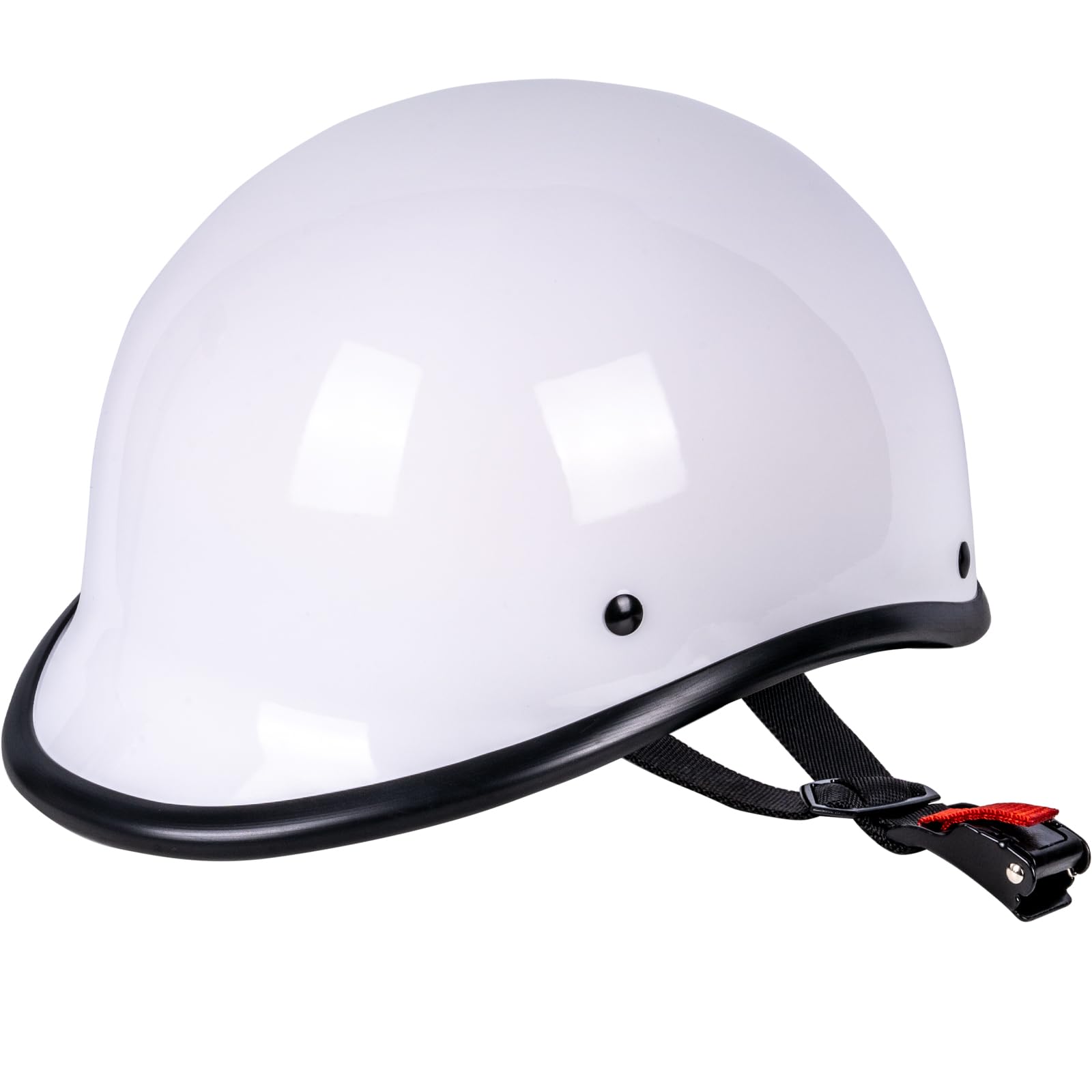 Yesmotor Vintage Motorcycle Half Helmet - Lightweight DOT Approved, Open-Face, X-Large, White