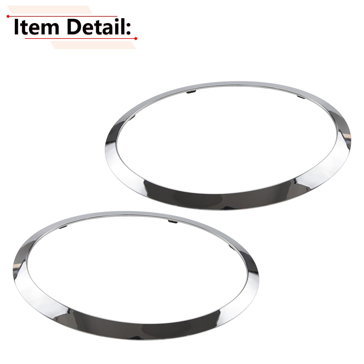 Rlb-Hilon Headlight Trim Ring Compatible With Mini Cooper F55 F56 F57 2014 2015 2016 2017 2018 2019 2020 2021 Year, 1Pair Chrome Headlight Bezel For Driver And Passenger Side