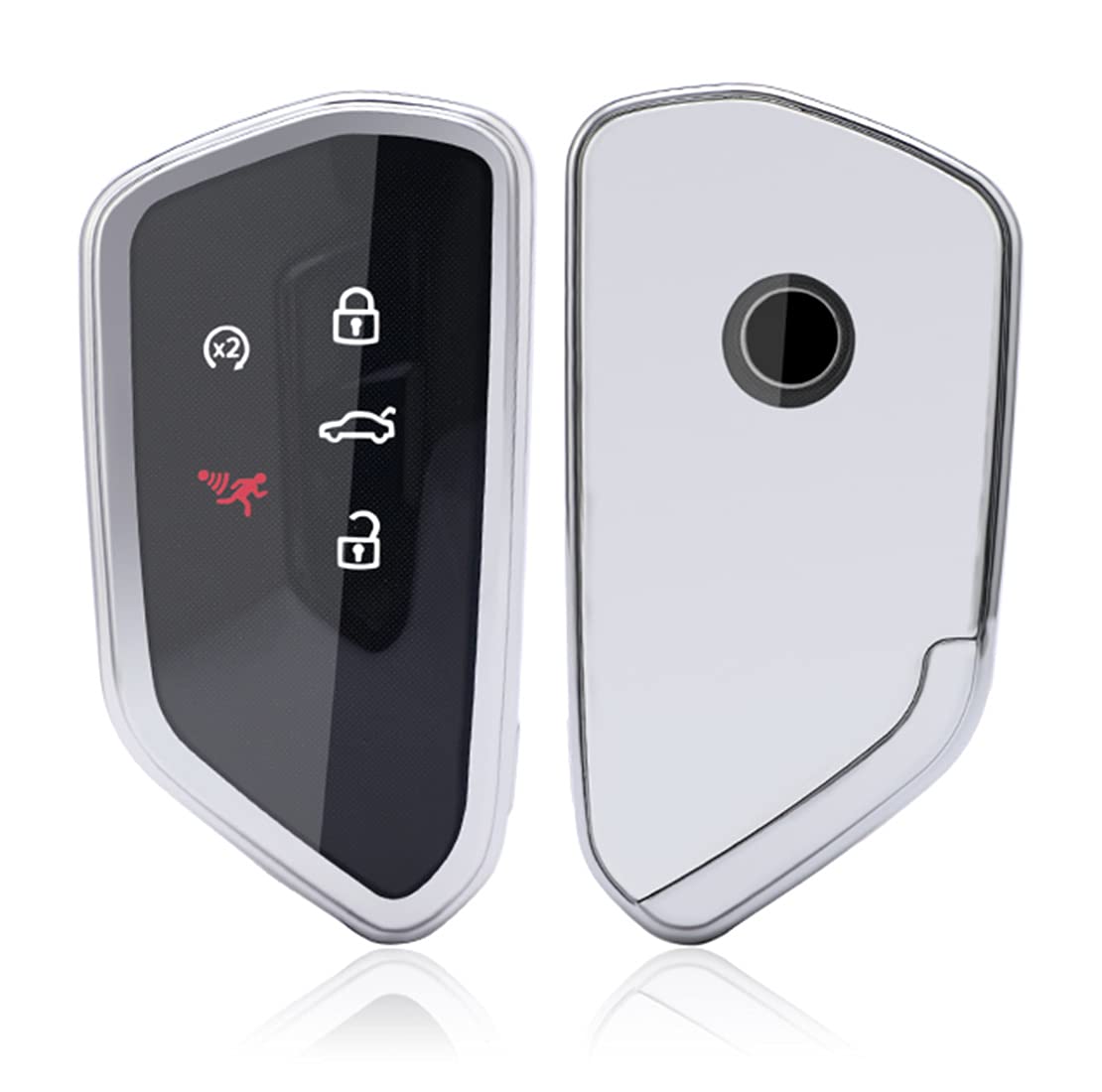 Key Fob Cover Fit For Volkswagen Vw Mk8 Golf/Gti Skoda Octavia Soft Tpu Remote Holder Skin Protector Jacket Keyless Entry Sleeve Accessories (Silver)