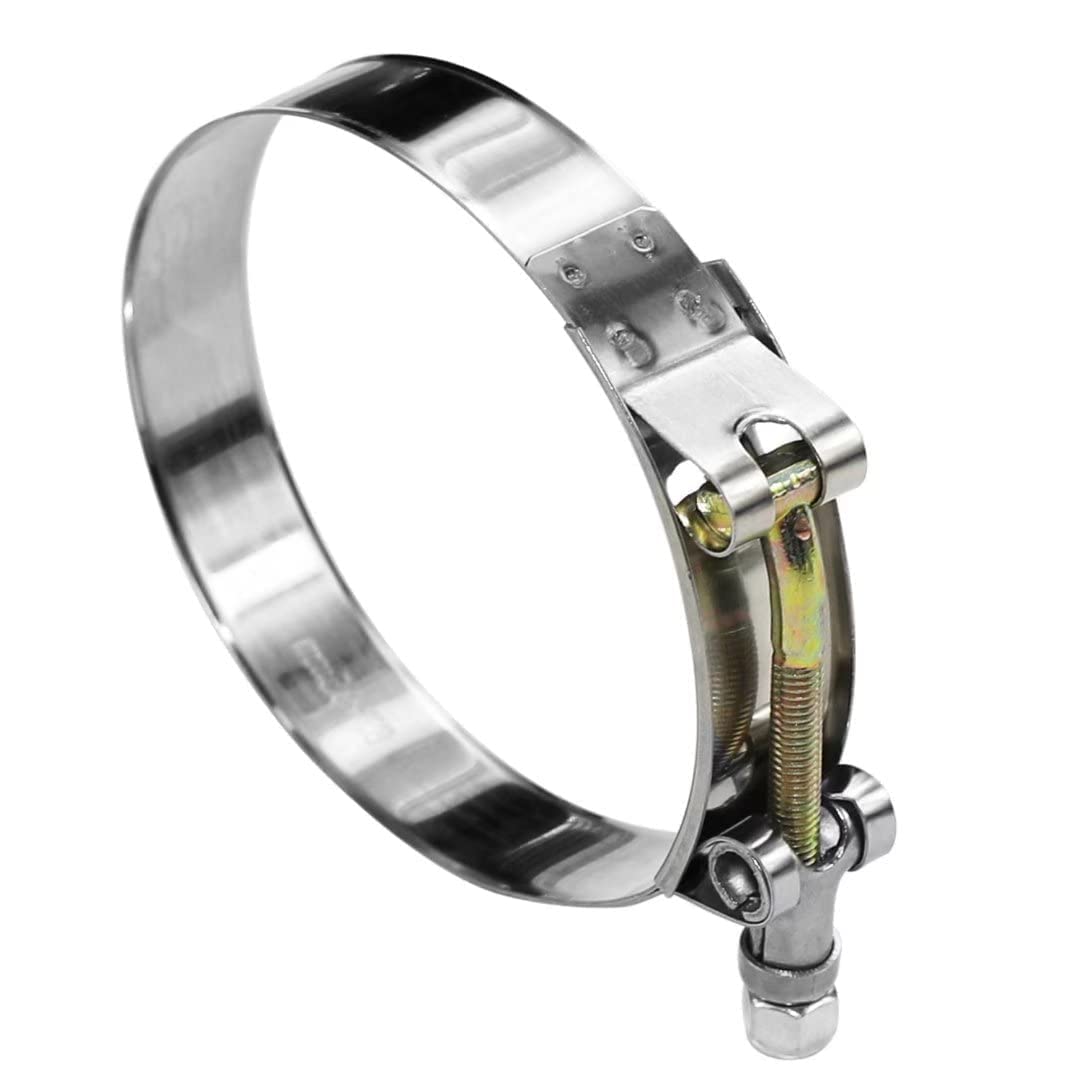 Wysiwyka 2 Pack 4 '' T-Bolt Hose Clamps, 304 Stainless Steel Turbo Intake Clamp, Working Range 108Mm-116Mm For 4 '' Hose Id