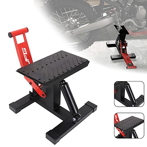 Jfg Racing Motorcycle Dirt Bike Stand Lift Jack Hoist Table Height Adjustable Lifting Stand,Ideal For Dirt Pit Bike Repair&Maint