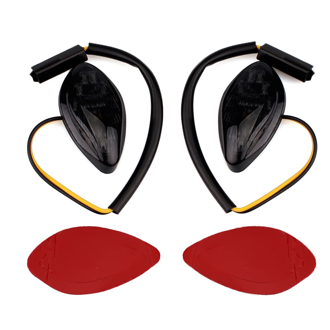 Auceramic 2 Pcs Led Flush Mount Motorcycle Turn Signals Light Kit Brake Blinker Indicator Kit For 2014-2018 Honda Grom Front Blinkers Smoke Lens Amber Light 12V(Transparent Len)