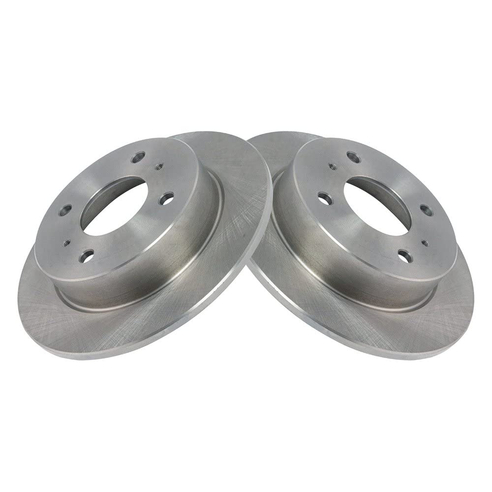 Trq Rear Brake Rotors Set Solid Compatible With 1989-1998 Nissan 240Sx
