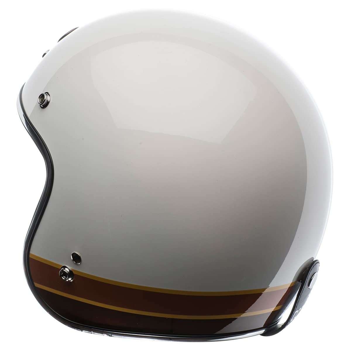 Torc Unisex-Adult Open-Face-Helmet-Style T-50 3/4 Retro Motorcycle Helmet With Graphic Iso Bars (Gloss White,X-Small),1 Pack