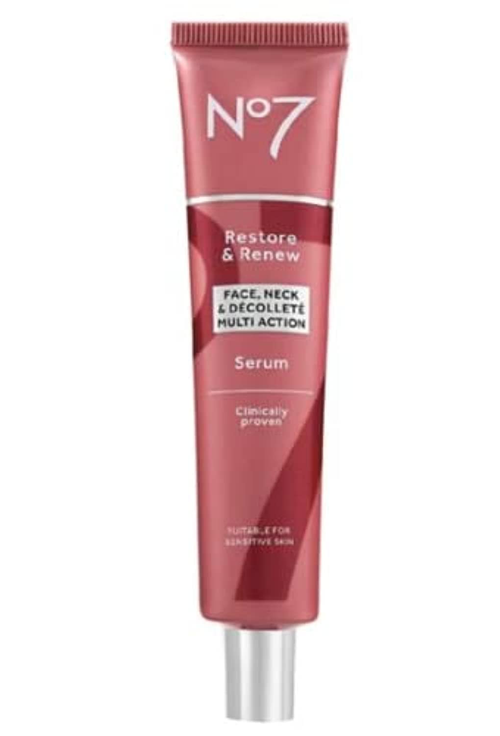 No7 Restore and Renew Face and Neck Multi Action Serum 1.69 fl oz-New