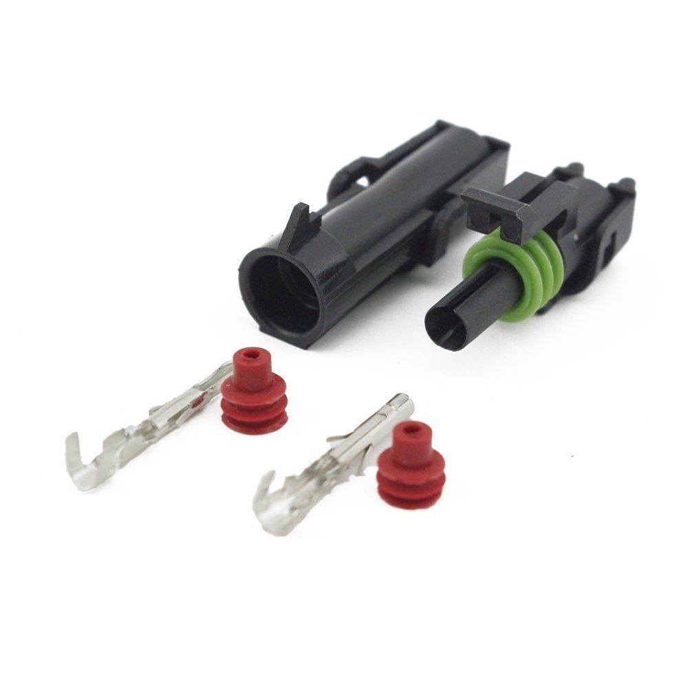 Muyi 10 Kit 1 Pin Way Waterproof Electrical Plugs 2.5Mm Series Weatherpack Connector Automotive Sockets Replacement Terminal Pin