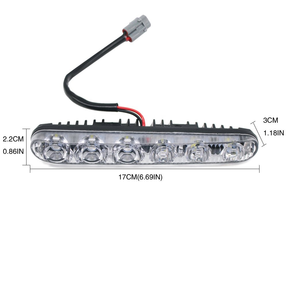 Yijinsheng Auto 2Pcs Fit 6 Led High Power Led Daytime Running Lights Driving Lamp Universal Fit Led Car Fog Light