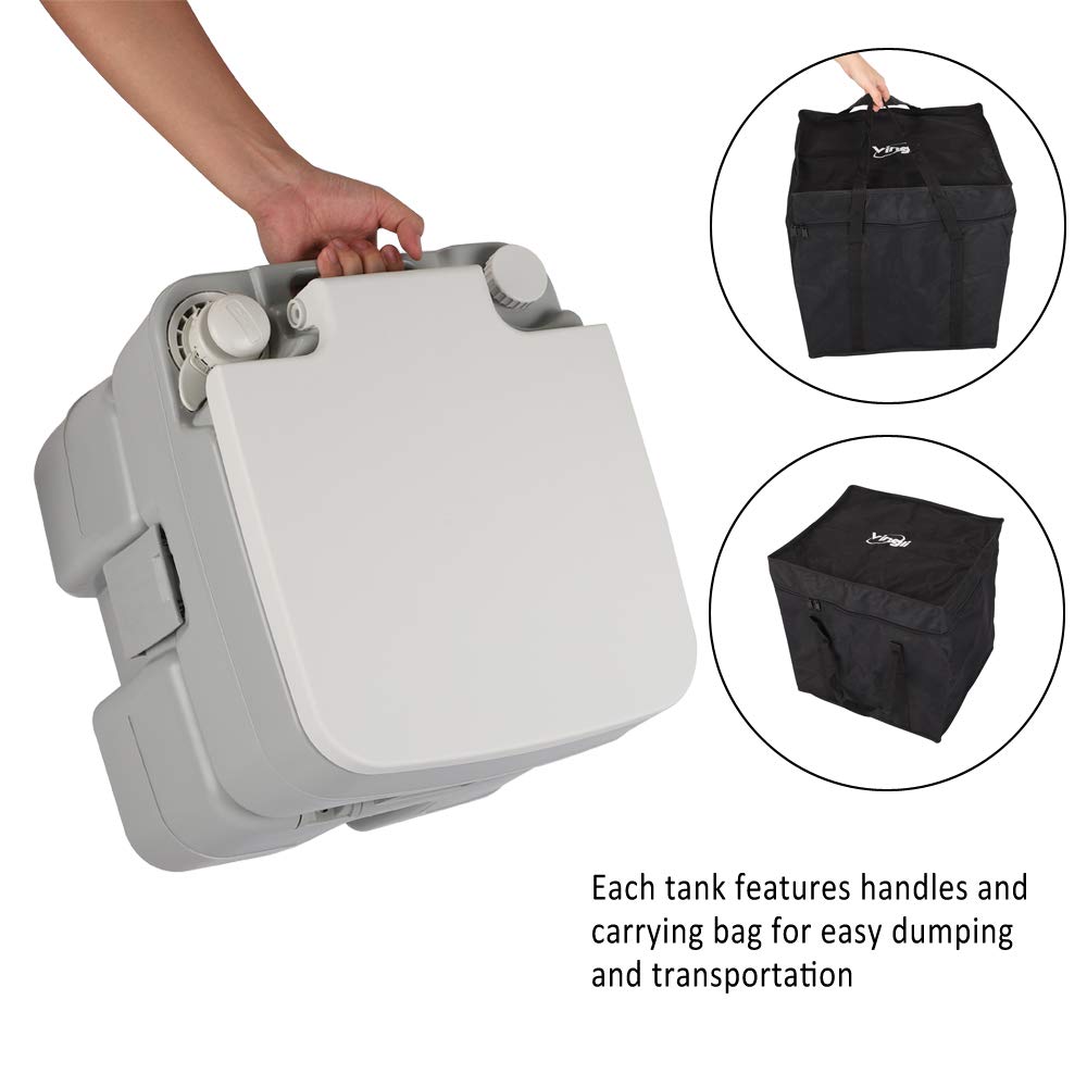 Vingli Portable 5.3 Gallon Camping Toilet W/Carrying Bag,Large Capacity Tank For Camping,Boat/Truck