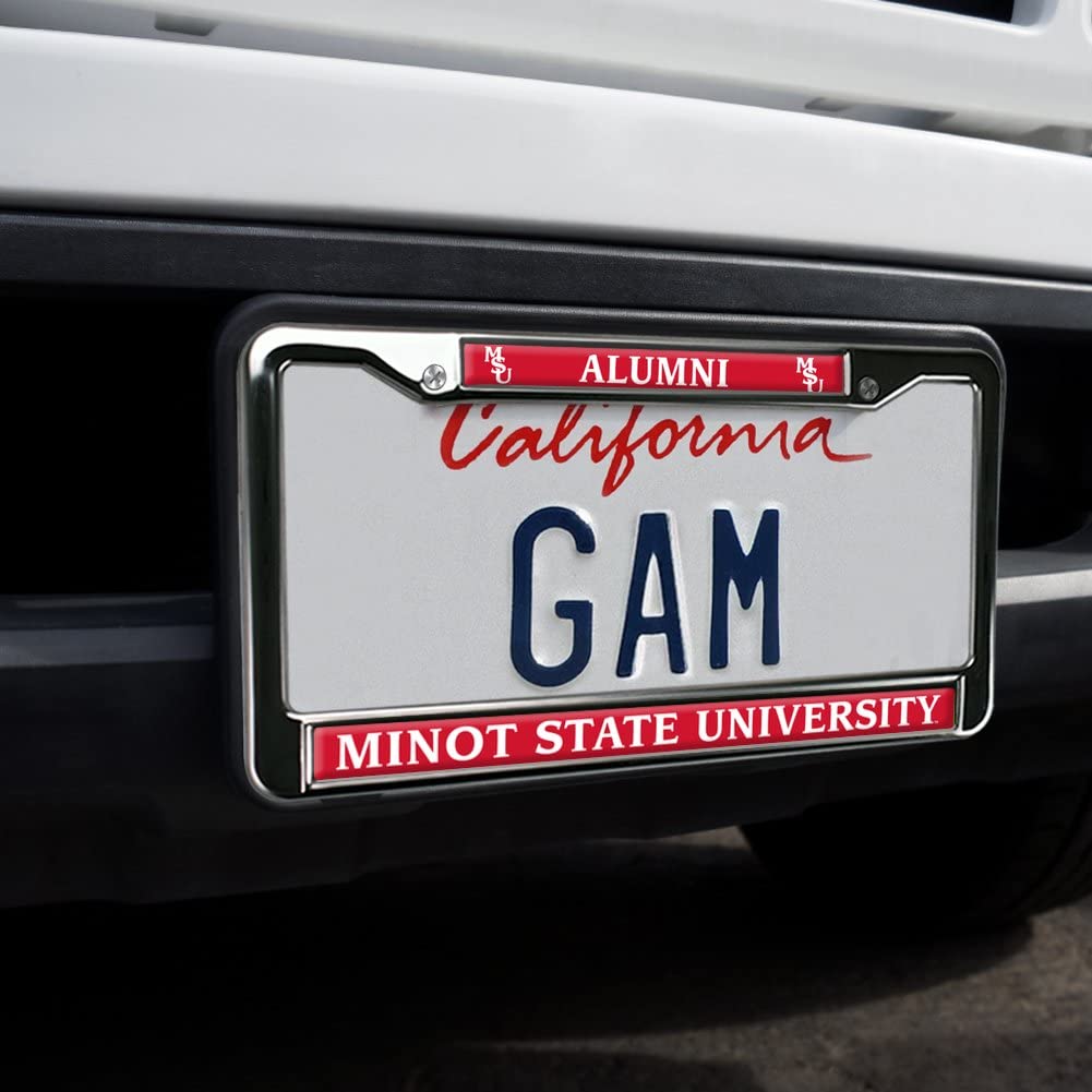 Minot State University Alumni Logo Full Size Standard License Plate Metal Frame