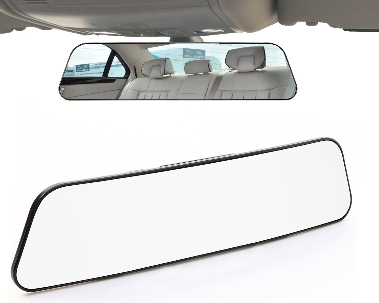 Rear View Mirror, 11.8 Panoramic Clip-On Wide Angle Rearview Mirror To Reduce Blind Spot Effectively For Car Suv Trucks - Convex