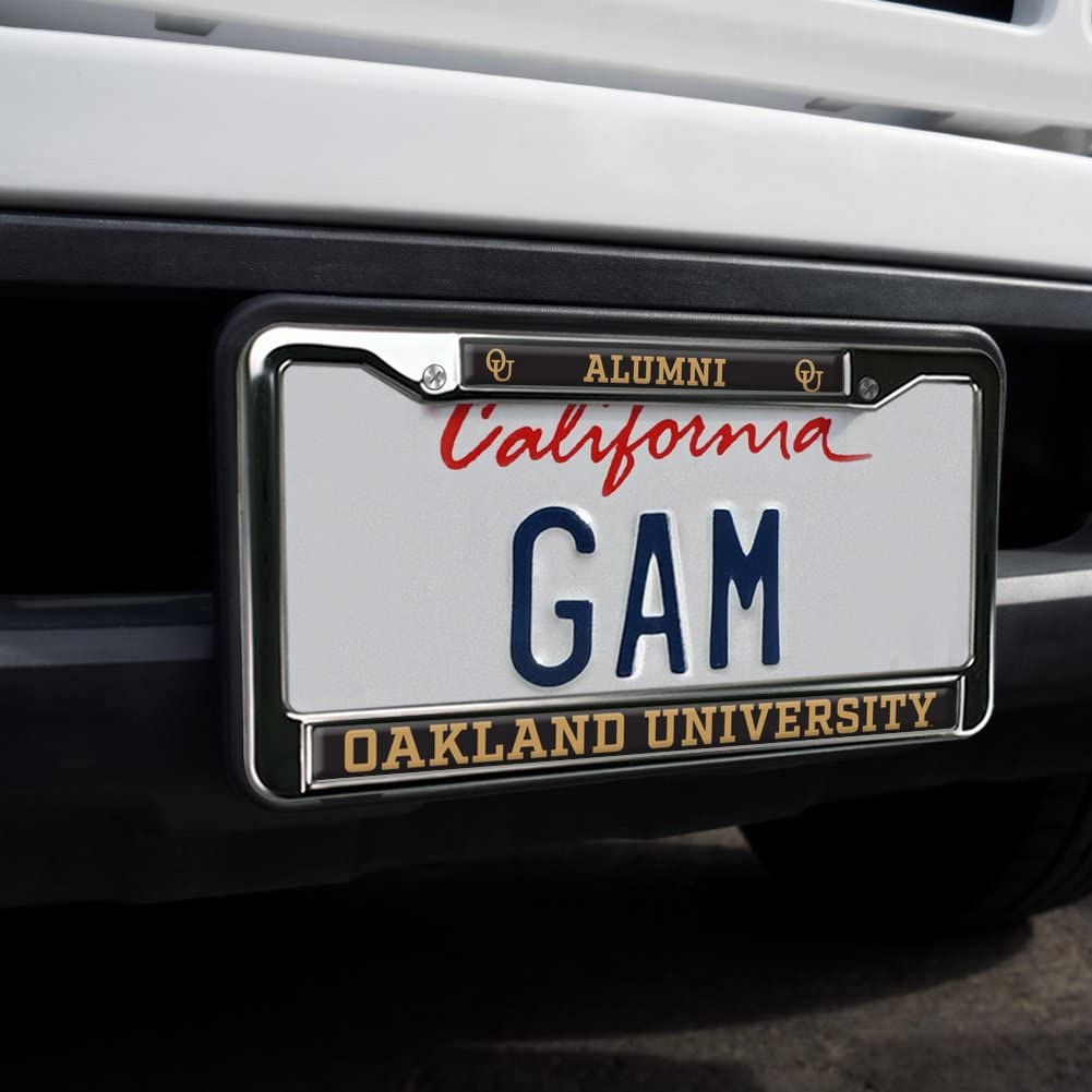 Oakland University Alumni Logo Full Size Standard License Plate Metal Frame