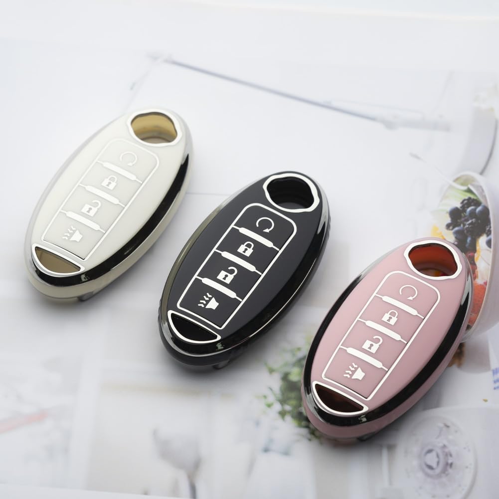 Tautrophen Key Fob Cover Fit For Nissan Infiniti Rogue Pathfinder Armada Murano Kicks Frontier Titan 4 Buttons Smart Key