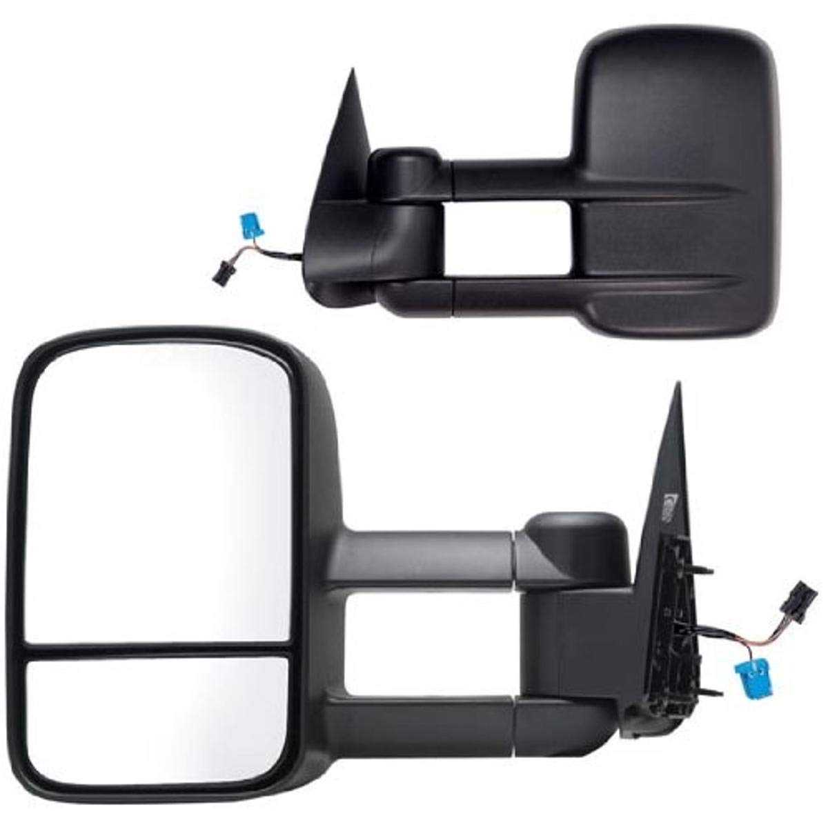 Fit System Towing Mirror Pair For Escalade, Avalanche, Suburban, Tahoe, Yukon, Silverado, Sierra, Silverado/Sierra Classic, No Signal, Foldaway, Power Heated, Textured Black