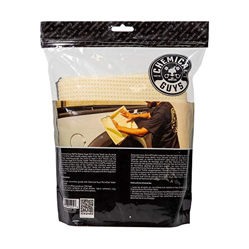 Chemical Guys Mic702 Waffle Weave Suv Microfiber Drying Towel, Great For Cars, Trucks, Suvs, Large Vehicles, Yellow (35'X26')
