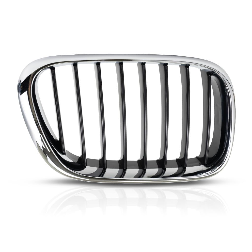 For BMW X5 2000 2001 2002 2003 Grille Passenger Side | Chrome | Plastic | Replacement For BM1200153 | 51138402646