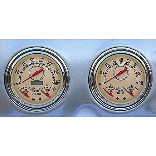 NEW VINTAGE USA Gauge Kit, Woodward 3-N-1, Analog, Fuel Level/Oil Pressure/Speedometer/Tachometer/Voltmeter/Water Temperature, B