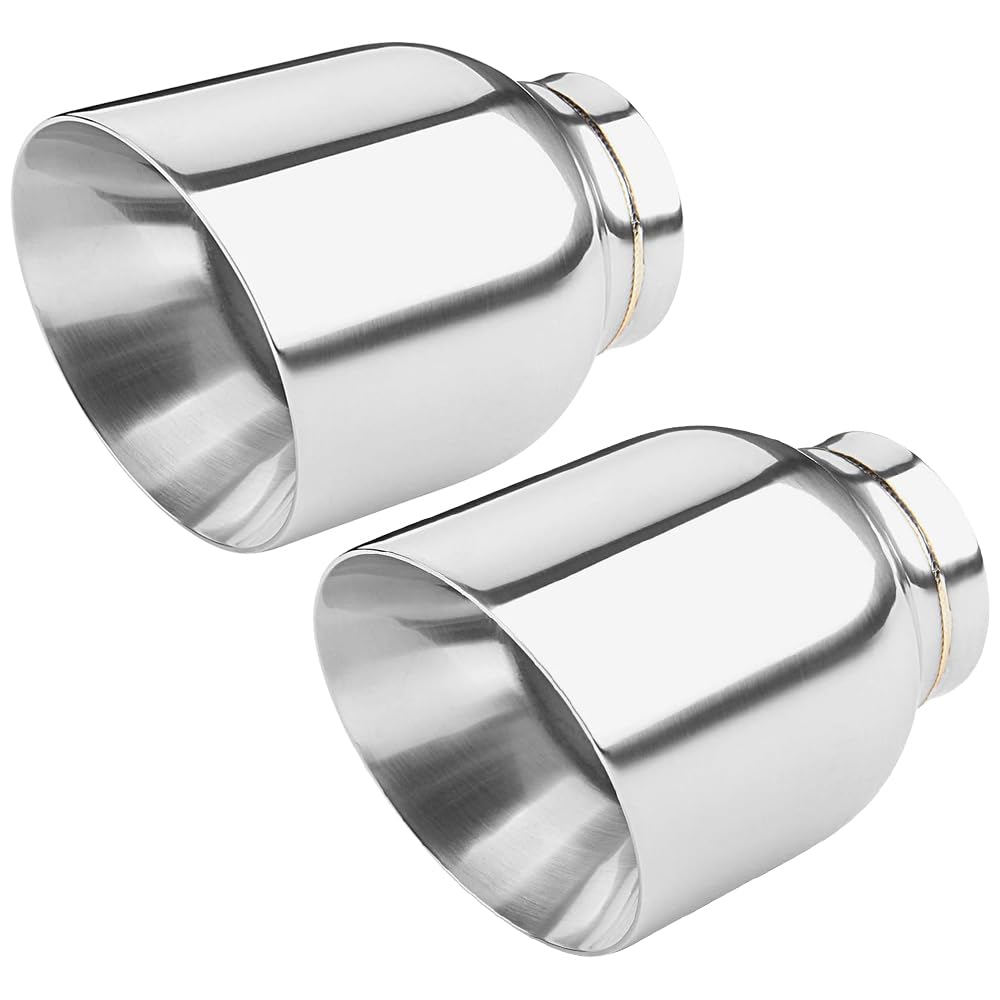 Lcgp 2.5'' To 4'' Diesel Exhaust Tip, 5'' Overall Length, Double Wall Design,2Pcs