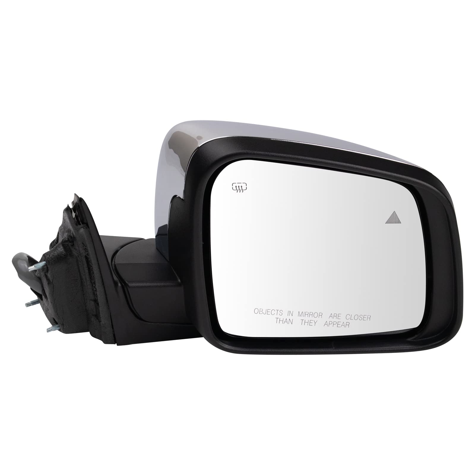 Trq Right Mirror Power Folding With Memory With Blind Spot Indicator With Chrome Cover Passenger Side Compatible With 2014-2020