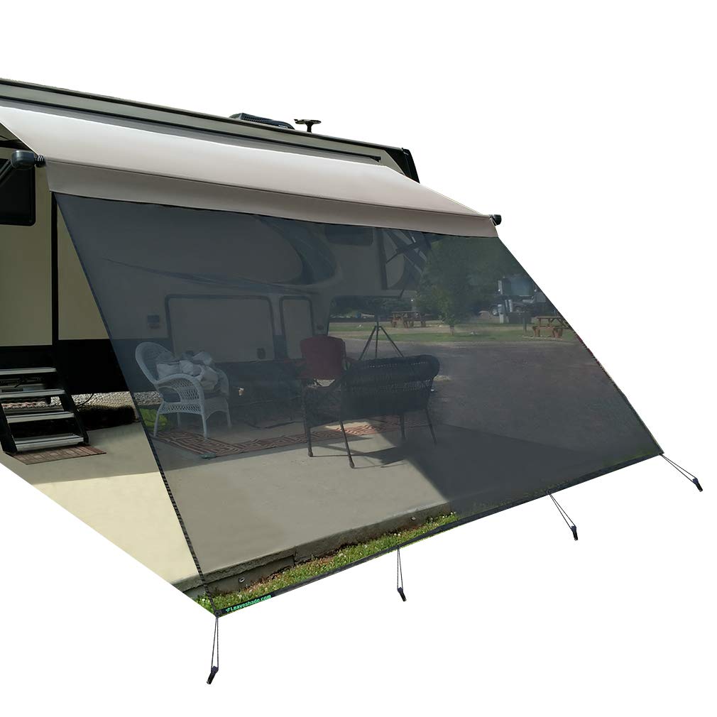 Leaveshade Rv Awning Sunshade Screen ? Tentproinc 10' X 14' 3''- Black Mesh Sun Shade ? Block Patio Front Sun Light ? Motorhome 