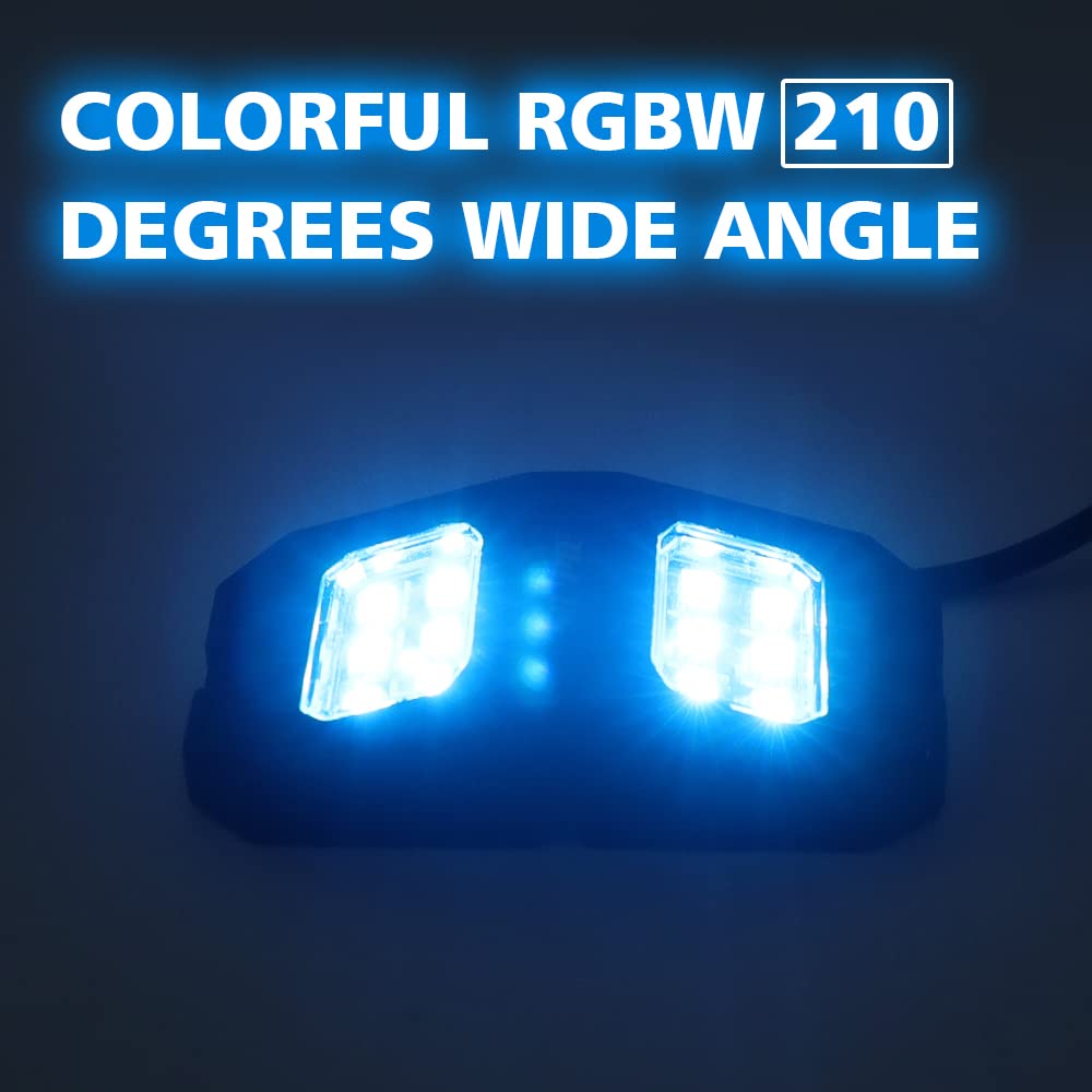 Sunpie 8 Pods 210 Degrees Wide Angle Rgbw Rock Lights Phone App Voice Mode Music Mode Automatic Control Neon Light Kit Wheel Wel