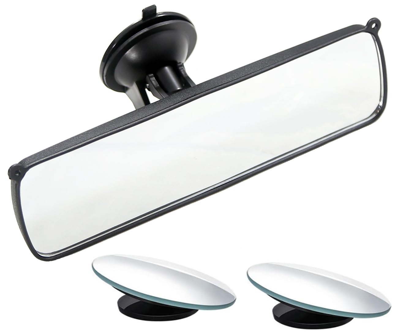 Rear View Mirror, 9.8 '' Universal Rearview Mirror, Car Interior Rear View Mirror With Adjustable Suction Cup, Car Inside Mirror