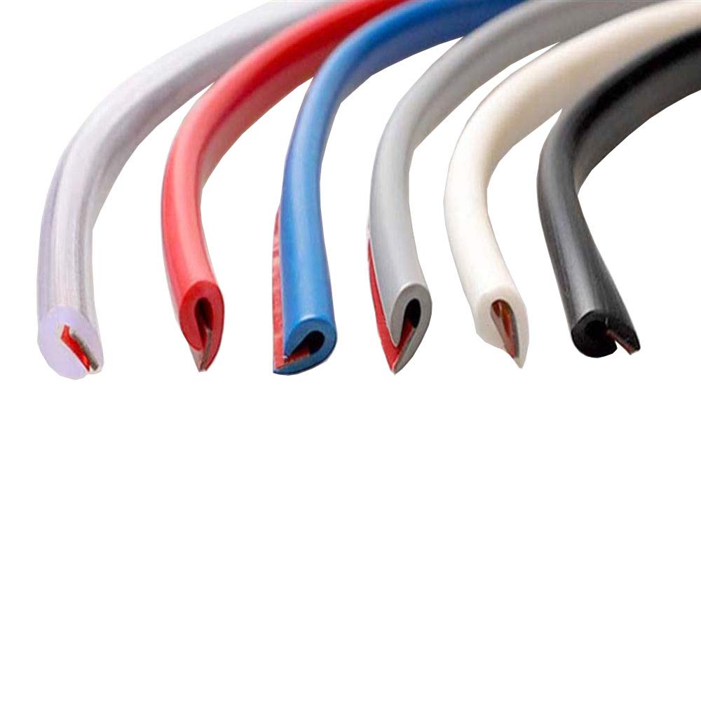 Esupport 16Ft 5M U Shape Car Door Moulding Rubber Scratch Protector Strip Edge Guard Trim Seal Red