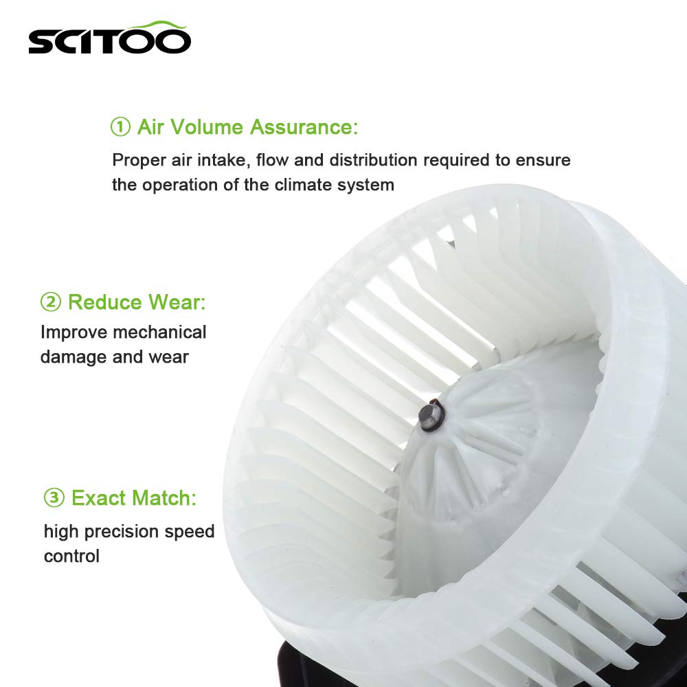 SCITOO HVAC Blower Motor with Fan Fit for 2007-13 for Acura MDX / 2009-16 Dodge Ram / 2007-2017 Lincoln MKX / 2007-2017 for Ford Edge / 2011-2013 Wrangler / 2007-2013 Acura MDX TL TSX 25770668/700203