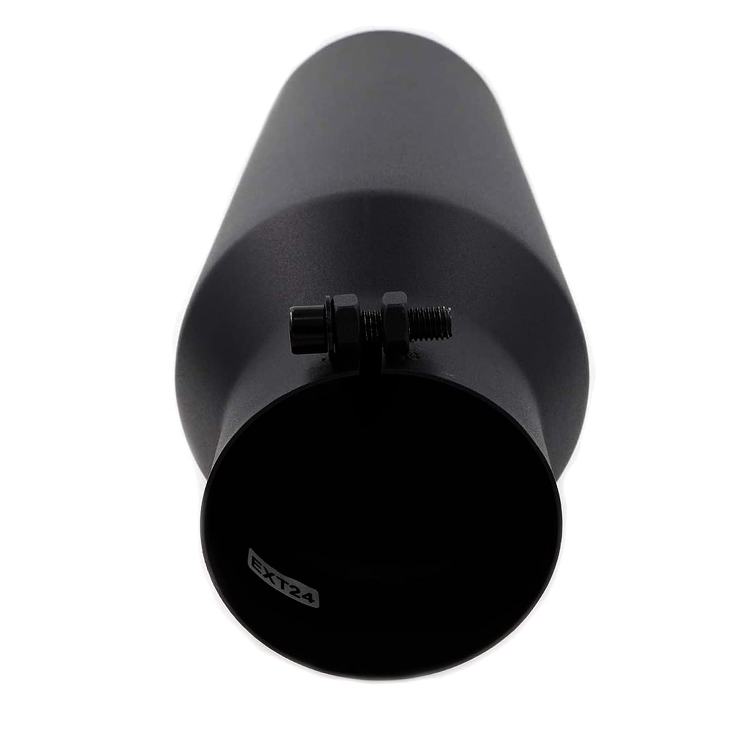 Rp Remarkable Power, 4'' Inlet, 6'' Outlet, 18'' Long Stainless Steel Rolled Edge Exhaust Tip Black Ext24