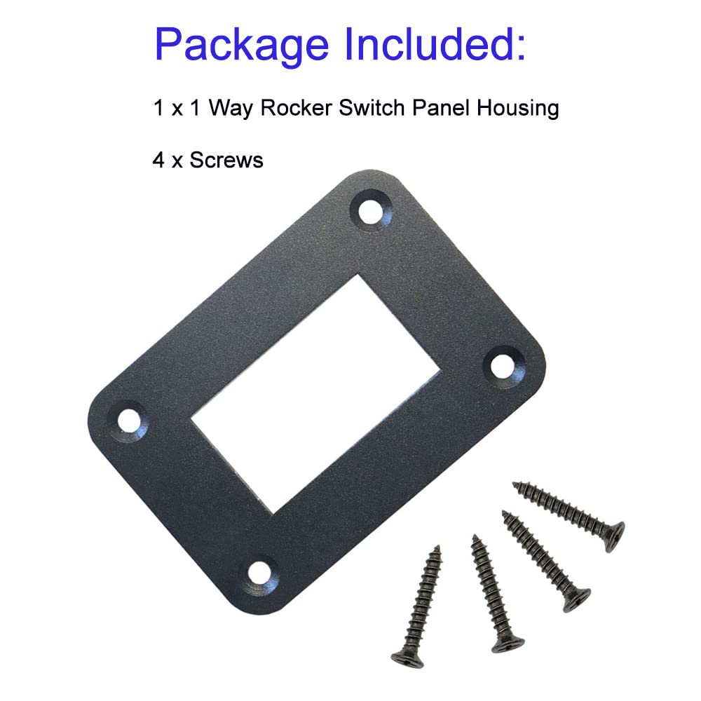 HOKAAER 1 Way Rocker Switch Panel Housing Holder, Rocker Toggle Switch Panel Housing Bracket, Black Waterproof Anodized Aluminiu
