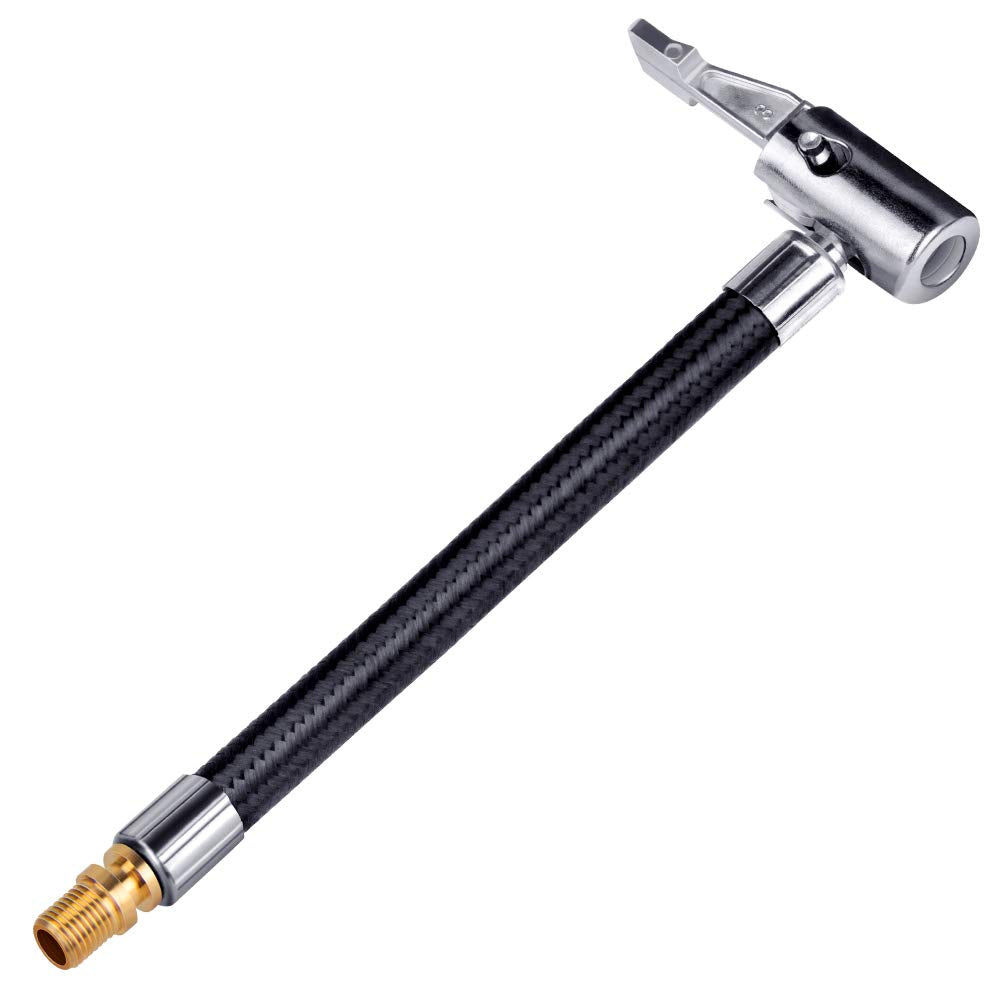 Lumiteco Tire Inflator Hose Adapter For Twist On Convert To Lock On Connection, With All Metal Lock On Air Chuck And Air Hose An