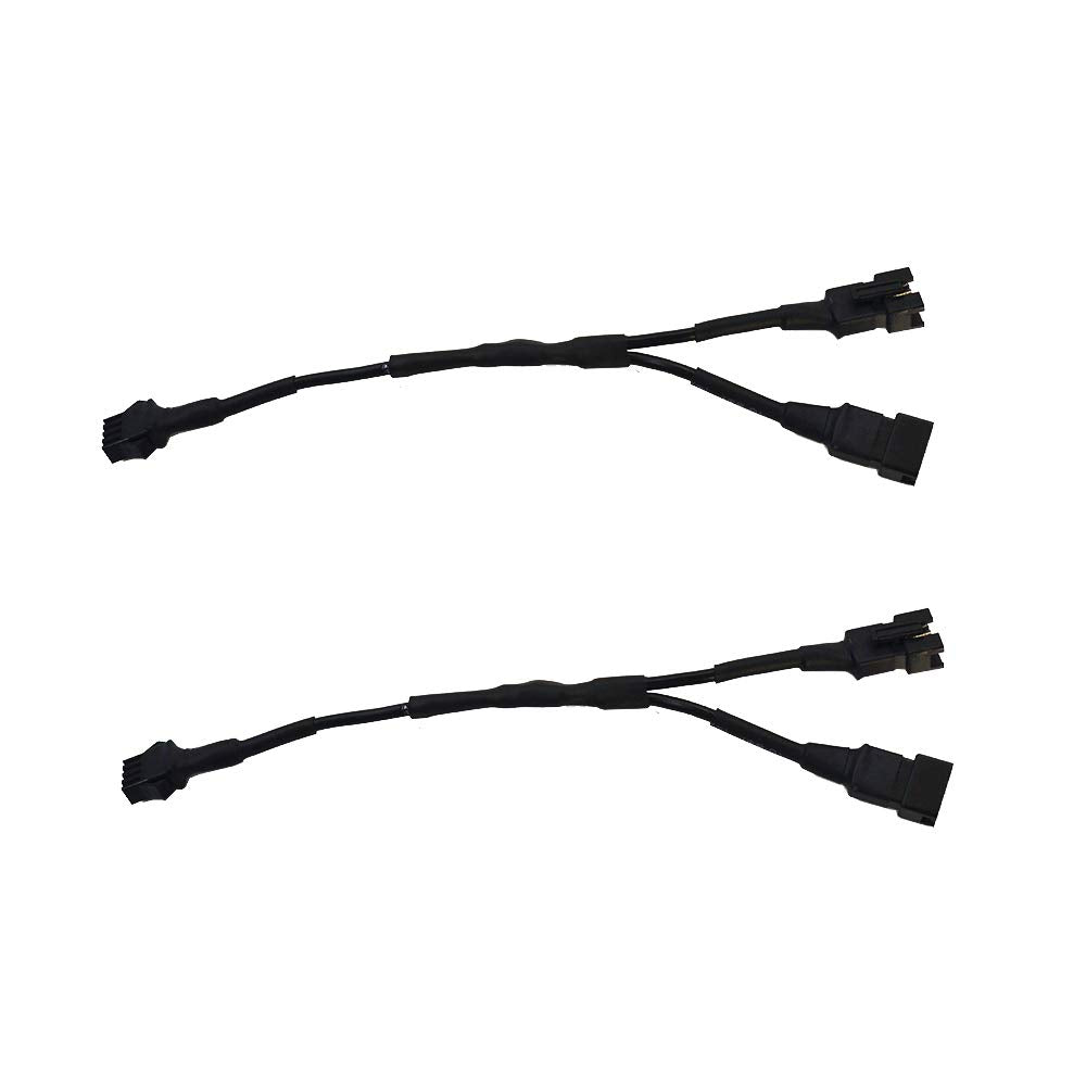 Kingshowstar 2Pcs 1 Female To 2 Male Splitter Y Cable For Use With 5050 Led Smd Rgb Neon Accent Kits For Led Motorcycle Atv Car