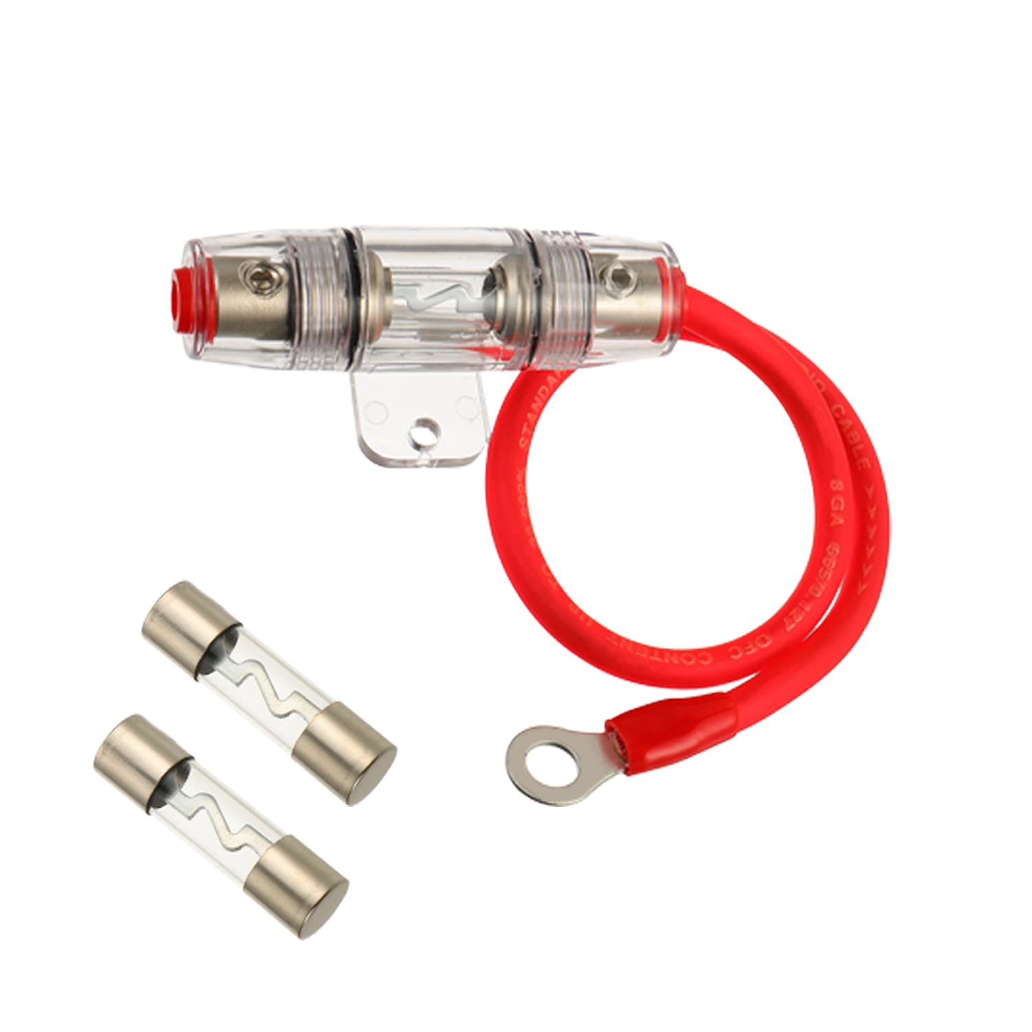 Sigandg 60A Agu Fuse Holder With 8 Gauge Awg 1Ft Power Wire - 99.9% Oxygen-Free Copper