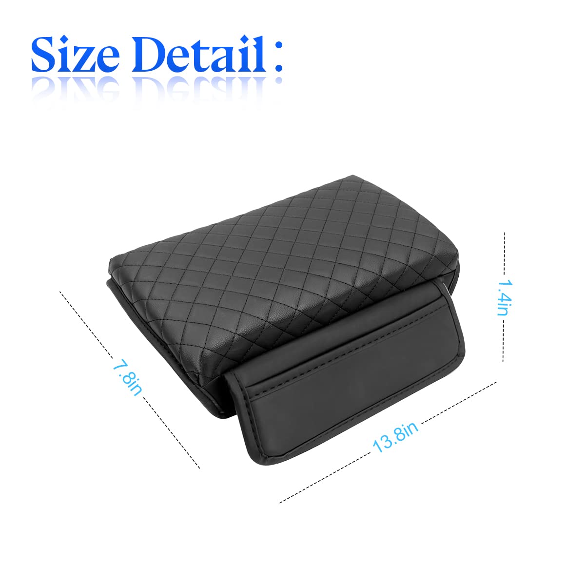 zipelo Car Armrest Cushion, Carbon Fiber Leather Auto Center Console Pad, Memory Foam Armrest Box with Storage Bag, Hand Rest Pi