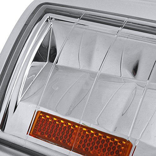 Spec-D Tuning Chrome Housing Clear Lens 4Pc Corner Lights Compatible With 1994-1998 Chevy C10 Pickup Truck L+R Pair Assembly