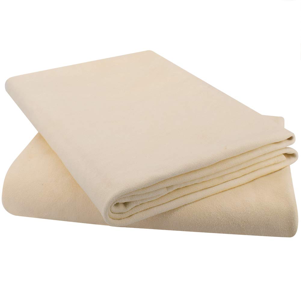(2 Pack)-Natural Chamois Drying Cloth Car Drying Towel, Leather Chamois Cloth Shammy Drying Towel Dryer for Car Wash Care Super 