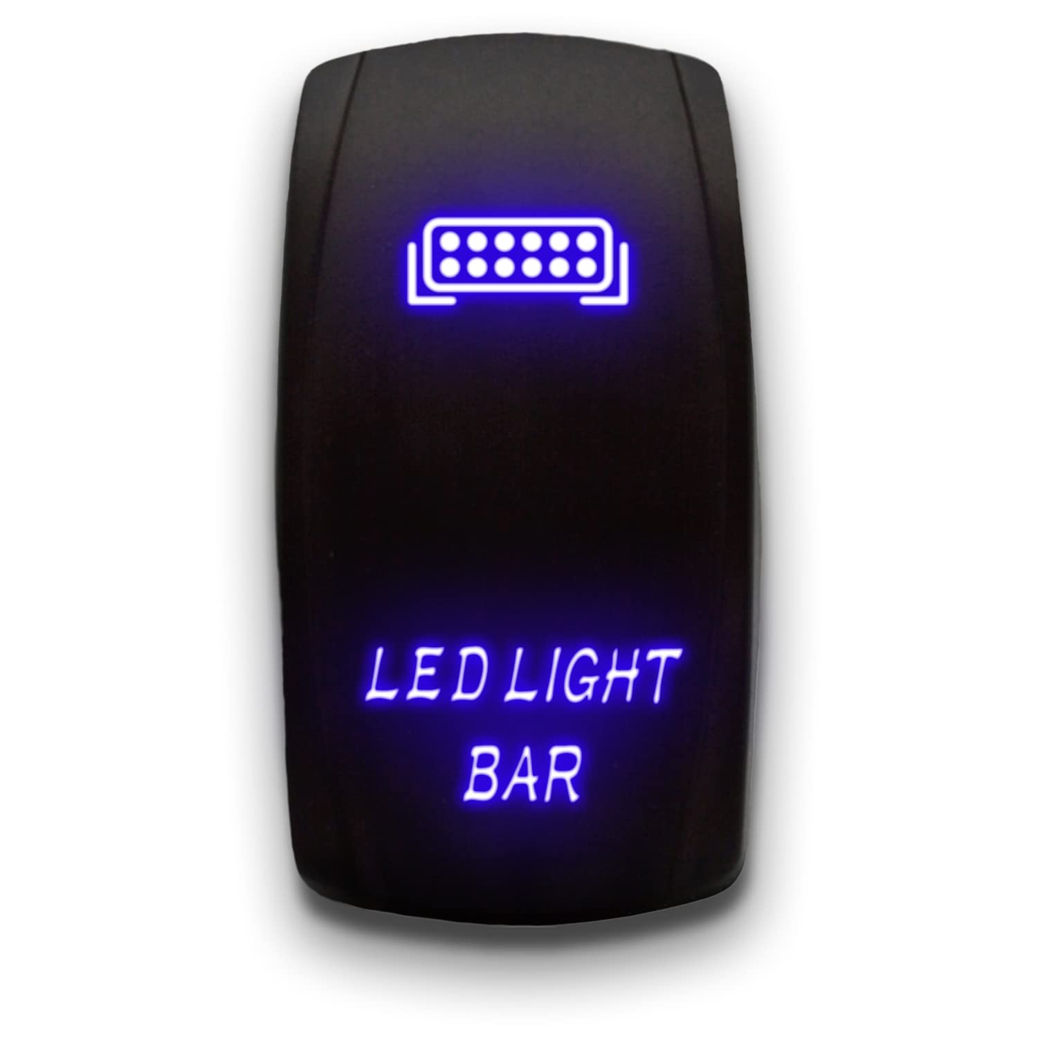 LED Light BAR - Blue - Laser Etched 5-Pin Double Pole Single Throw LED Light BAR ON-Off DPST Toggle Switch 20A 12V