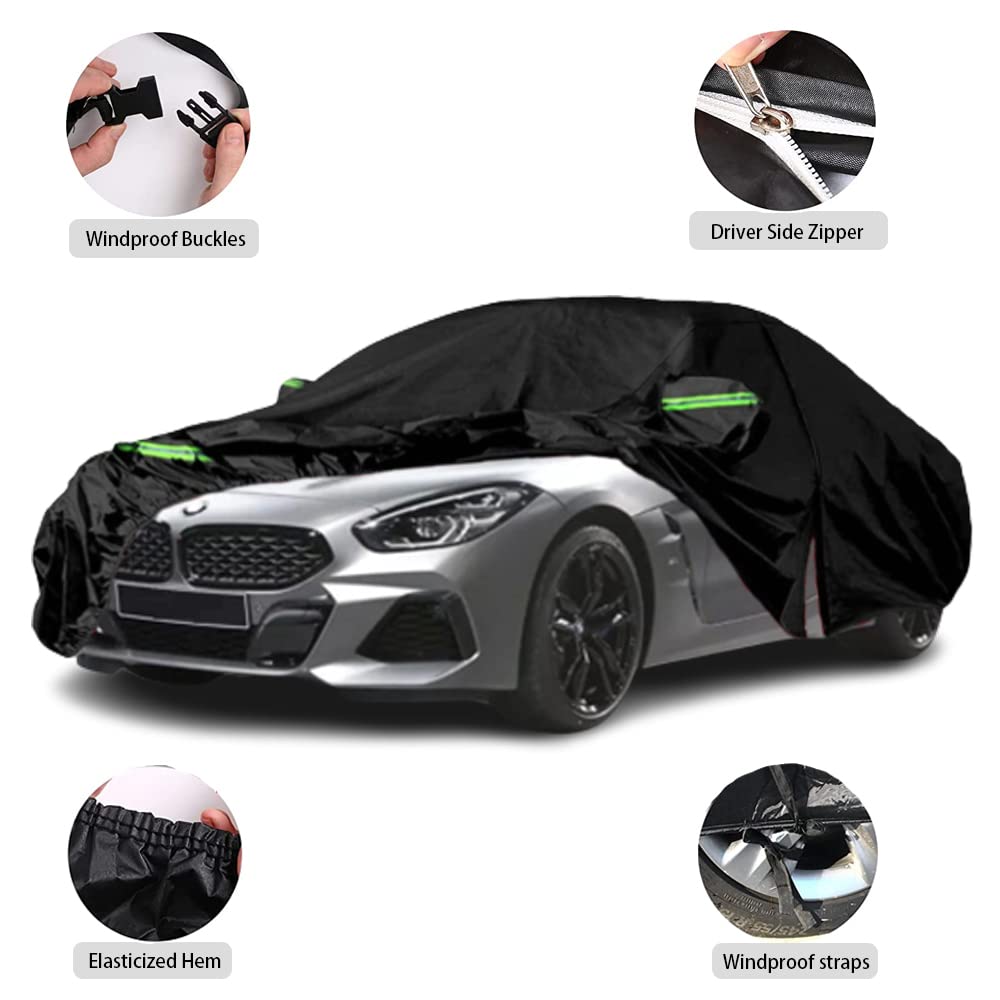 LTDNB Waterproof Car Covers Compatible with 2010-2024 BMW Z4, All Weather Custom-fit Car Cover with Zipper Door for Rain Snowpro