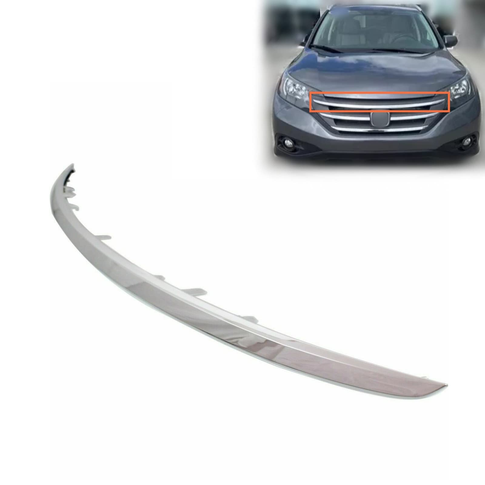 SOSEGA Front Upper Grille Grill Molding Trim Plastic Chrome Replacement For HONDA CR-V 2012 2013 2014 EX, EX-L, LX, Touring HO12