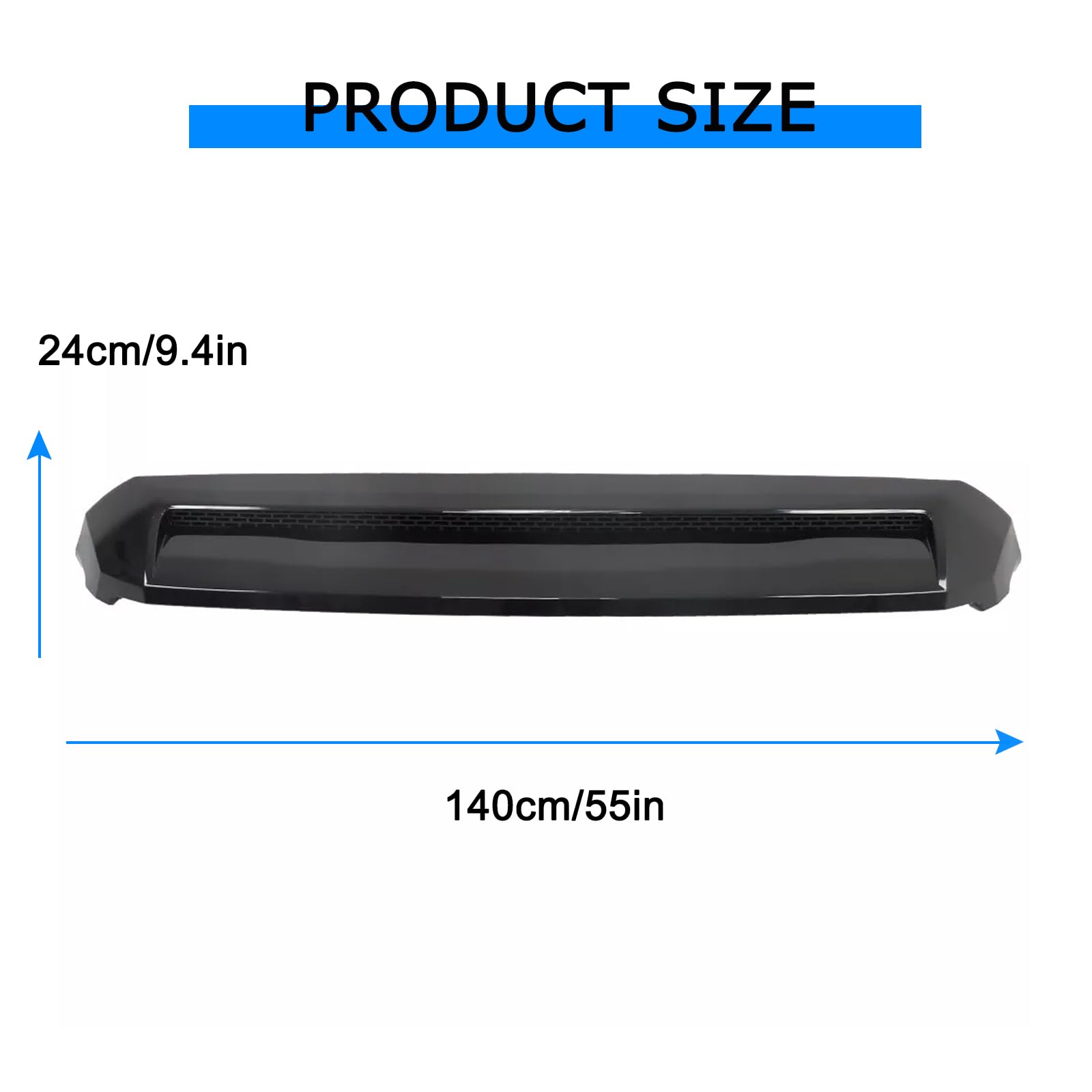 Collect Light Black Front Upper Hood Bulge Molding Grille Trim for Toyota Tundra 2014-2021, Hood Scoop Accessory