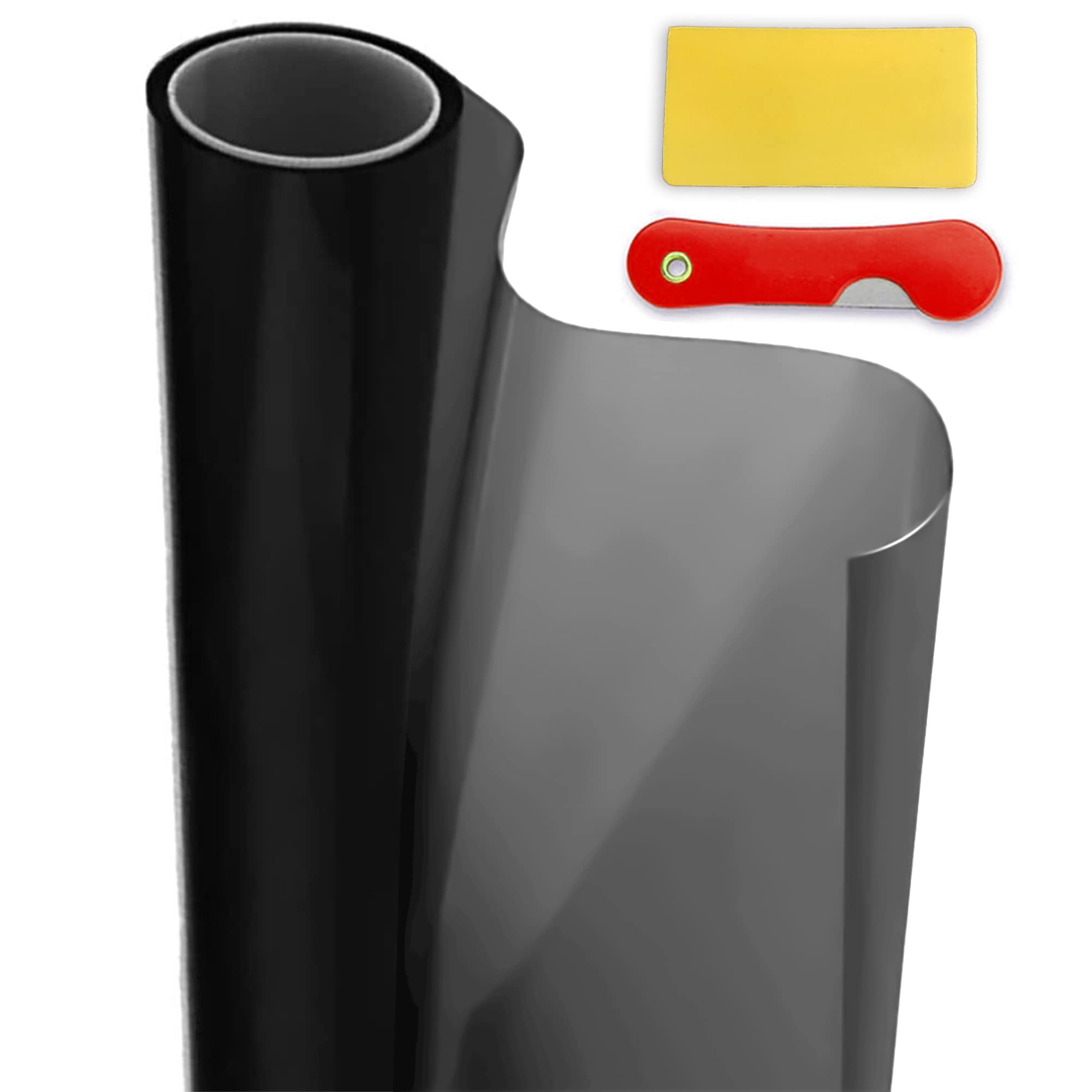 Car Window Tint Film For Auto Sun Shade Roll 35% Vlt Black Universal Fit Width 20'' X Length 20 Ft Roll | Automotive Baby Protection Passenger Privacy Sunlight Heat Uv Block And Scratch Resistant