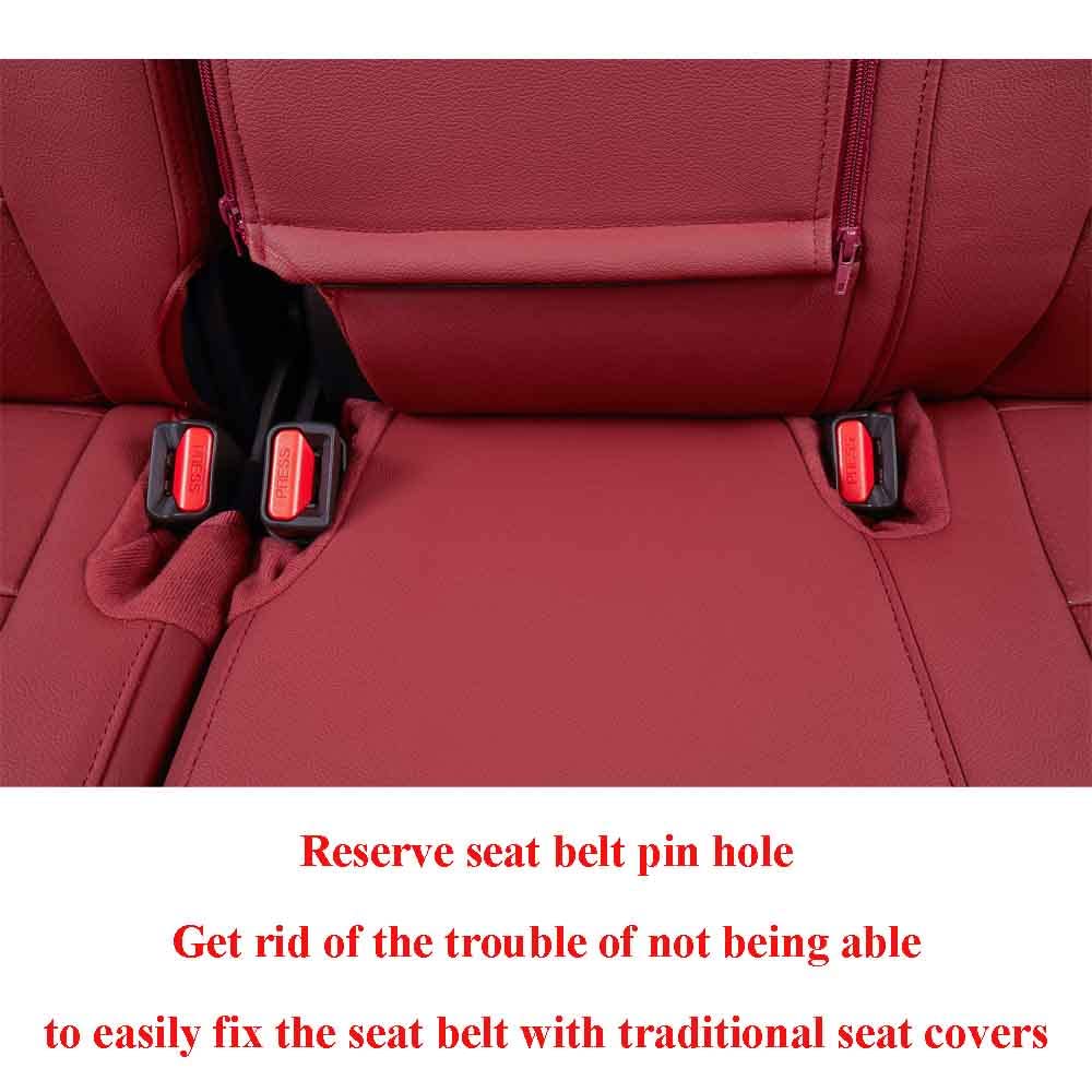 Ekr Custom Fit Crv Seat Covers For Select Honda Crv 2017 2018 2019 2020 2021 2022 - Full Set,Leather (Burgundy)