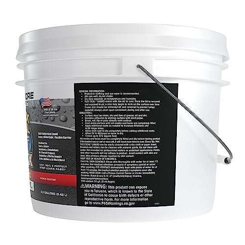 Flex Seal Liquid Max, 2.5 Gallon, White, Liquid Rubber Coating Sealant, Waterproof, Flexible, Breathable, And Uv Resistant, Roof Repair, Basements, Rv, Campers, Trailers, Marine, Epdm, Masonry