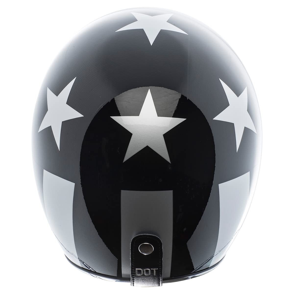 Torc Unisex-Adult Open-Face Style T-50 3/4 Retro Motorcycle Helmet With Graphic (Gloss Black Captain, Small)