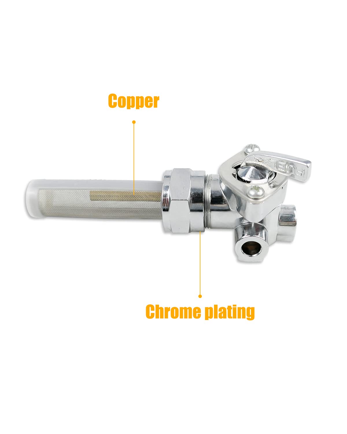 Fuel Valve Petcock With Shut Off Valve Fit For Harley Sportster Big Twin 1975-2006 Replace 62168-81, For 1/4' Id Fuel Hose, 22Mm